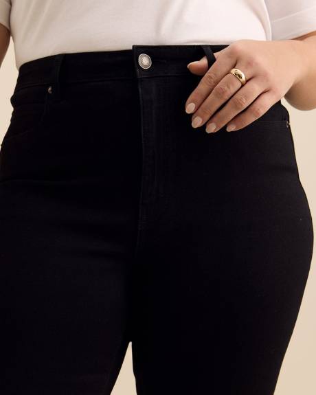 Legging en denim noir &agrave; taille moyenne, coupe classique - d/C JEANS