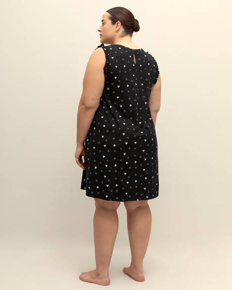 Cotton Sleeveless Sleepshirt with Ruffles
