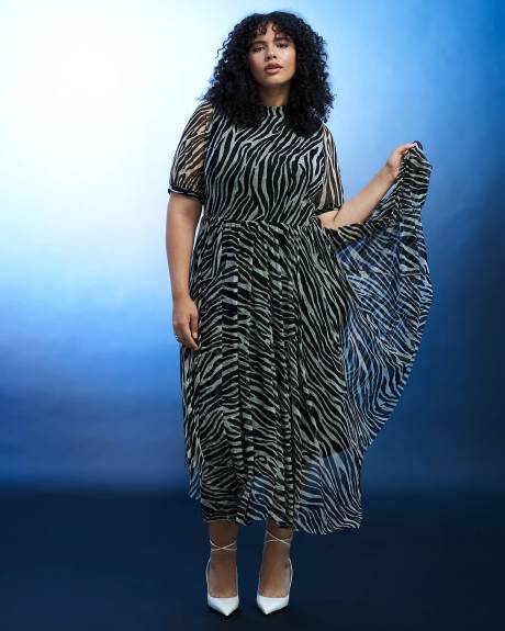 Midi Knit Dress with Shark-Bite Hem - Addition Elle