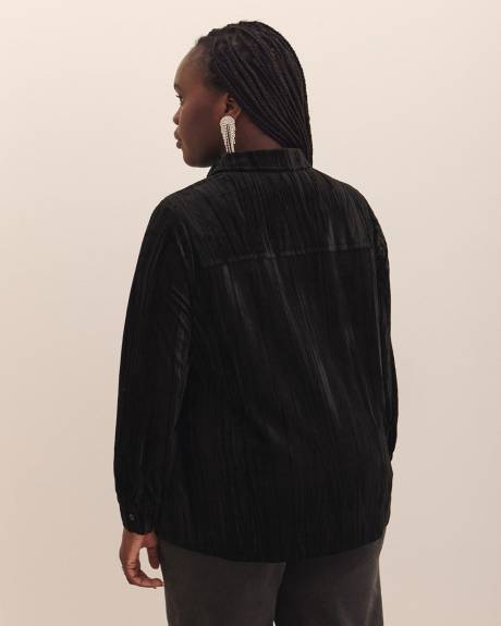 Velvet Buttoned-Down Shirt