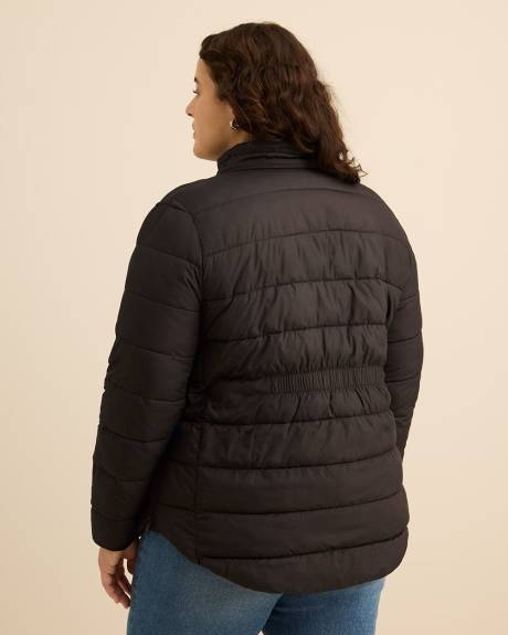 Manteau matelass&eacute; compressible avec capuche d&eacute;tachable