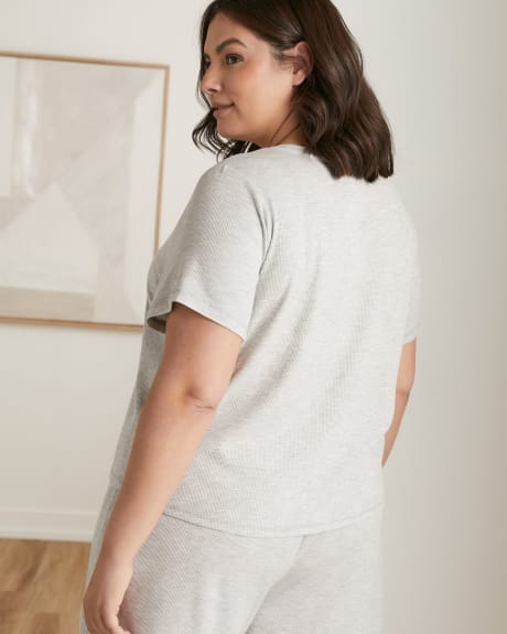 Haut de pyjama court à tissu gaufré - tiVOGLIO