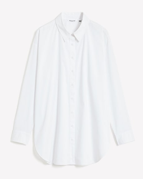 Chemise tunique en popeline avec ourlet asymétrique
