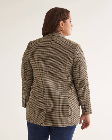 Gingham Single-Breasted Blazer