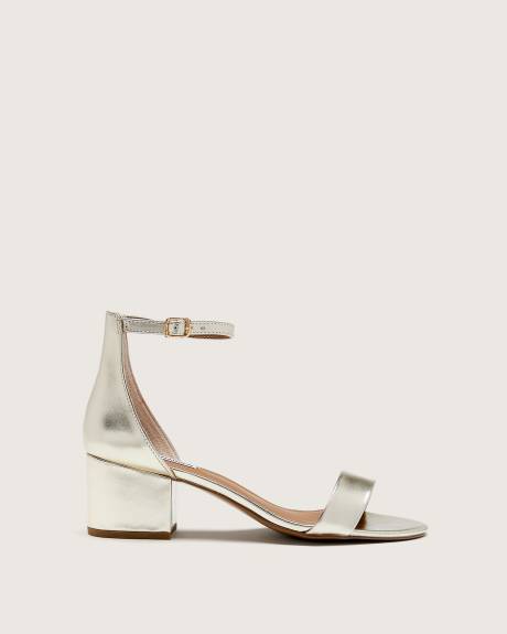 Wide Width, Irene Gold Block Heel Sandal - Steve Madden