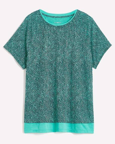 Abstract Print Raglan-Sleeve Fooler Tee - Active Zone