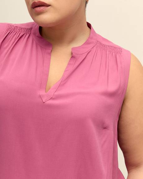 Blouse tunique sans manches, tissu responsable