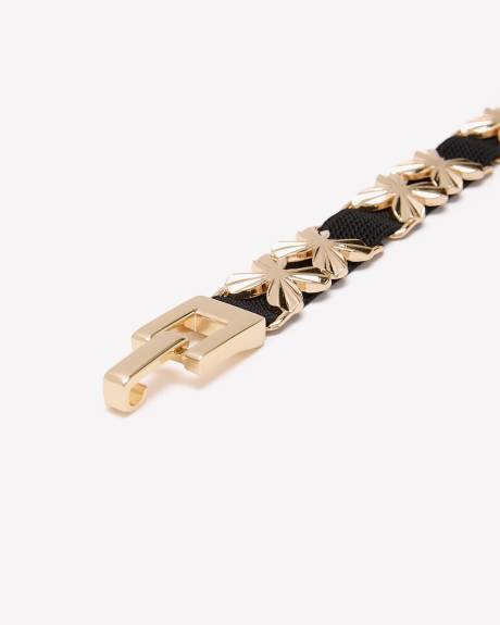 Floral Metal Link Stretch Belt