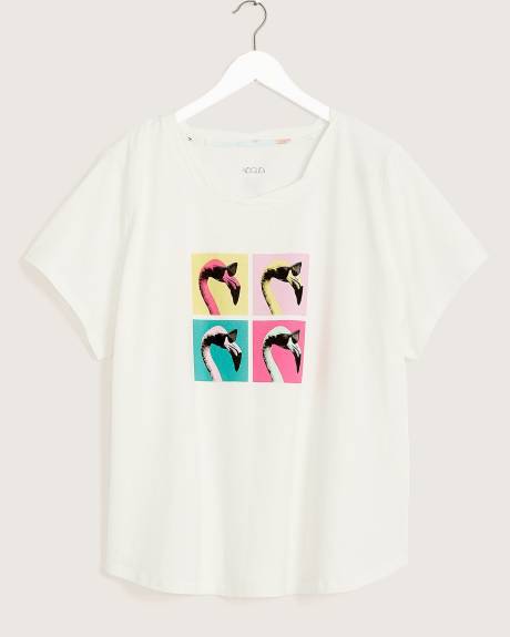Cotton Pyjama Tee, Flamingo Print - ti VOGLIO
