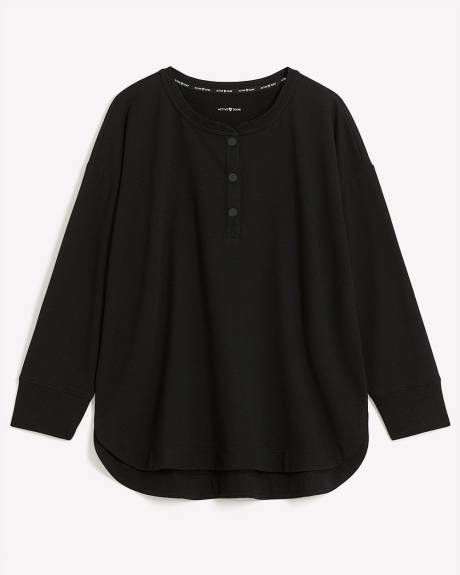 French Terry Henley Pullover Sweatshirt - Active Zone