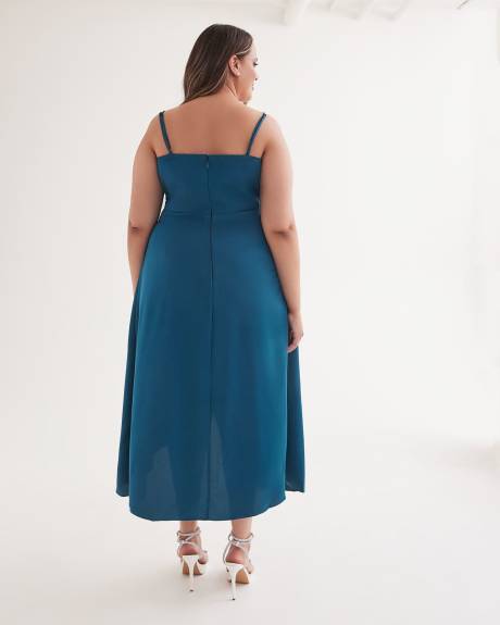 Cowl-Neck Faux-Wrap Satin Maxi Dress - City Chic
