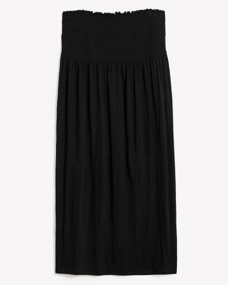 Robe cache-maillot maxi à smocks