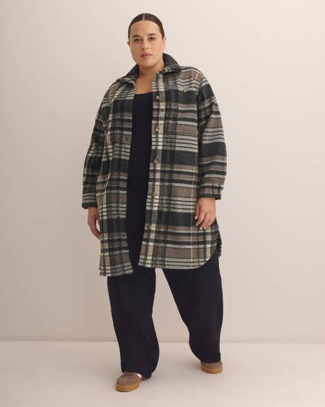 Wildest Venture Long Plaid Fleece Coat - Columbia