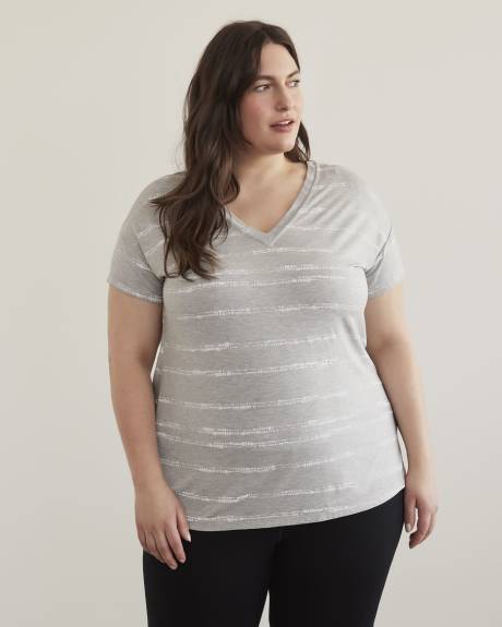 T-shirt tunique imprimé avec encolure en V - Active Zone