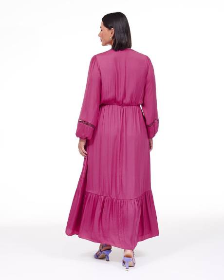 Fit-and-Flare Maxi Dress with Crochet Details - Addition Elle