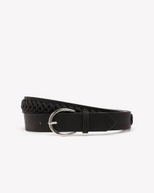 Ceinture noire avec détail tressé intégré