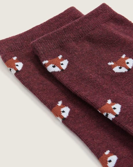 Chaussettes, imprimé de renards