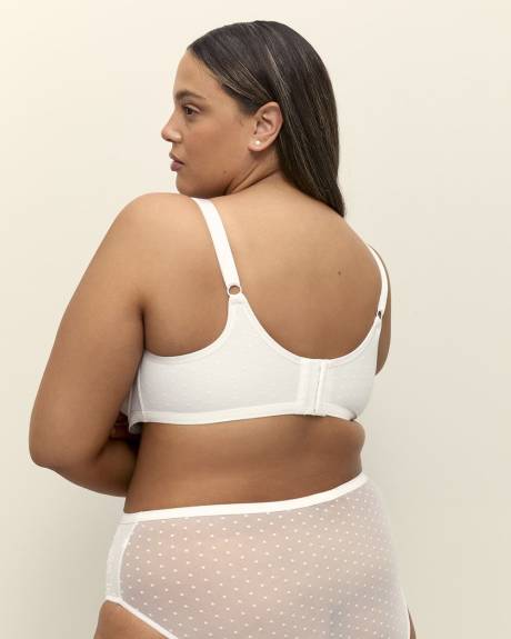 Soutien-gorge balconnet blanc avec maille et broderie, avec armatures - Déesse Collection