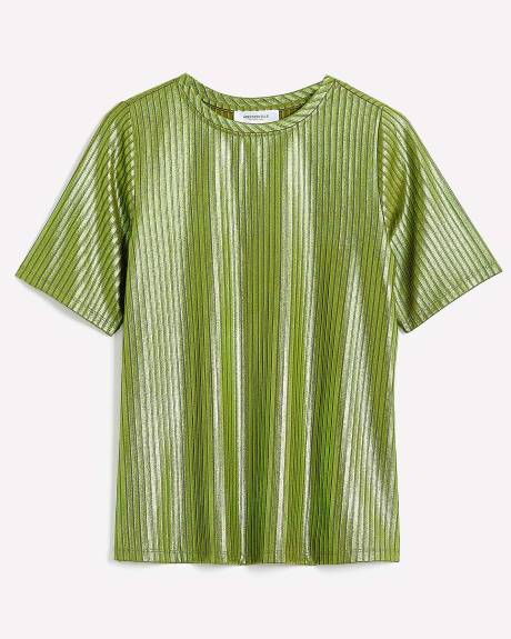 Haut ajusté en tricot côtelé avec manches mi-longues - Addition Elle