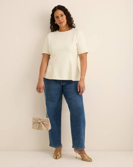 Fit and Flare Crewneck Knit Top Fit and Flare Crewneck Knit Top