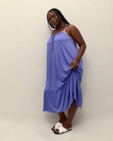 Slub Jersey Ruffle Swim Cover-Up Dress