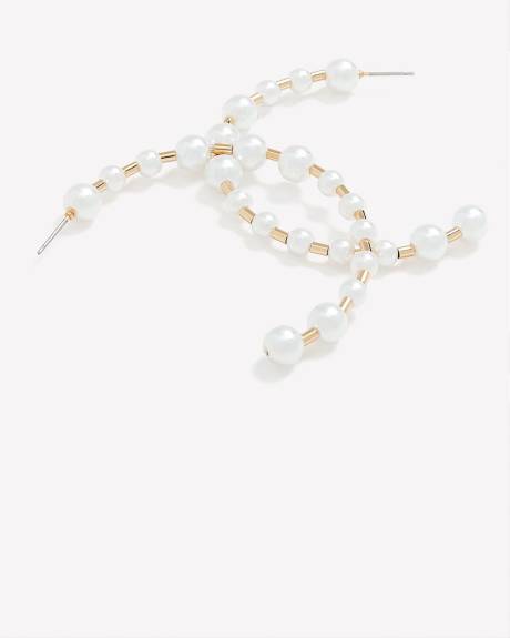 Boucles d'oreilles anneaux ornées de perles