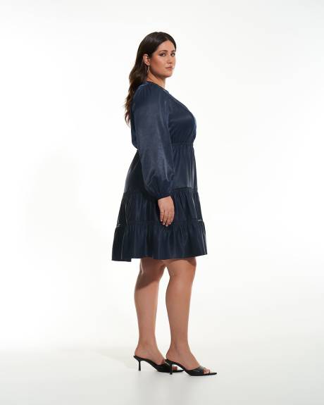 Satin Tiered Dress - Addition Elle