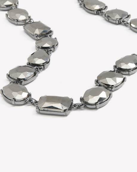 Black Chunky Stone Necklace