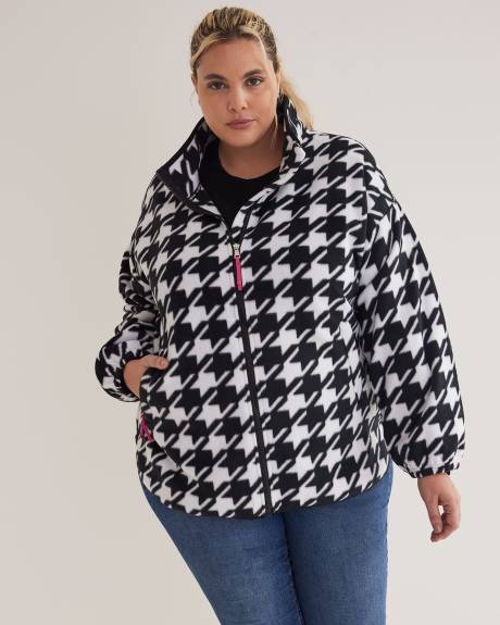 Printed Fleece Jacket With Zipper Closure - Active Zone