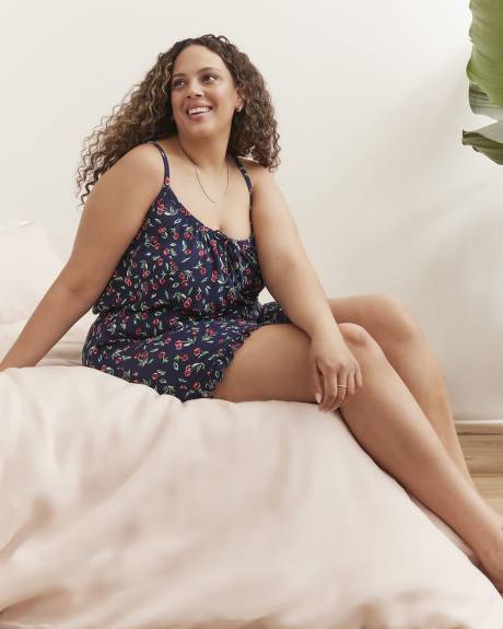 Camisole de pyjama à motif de fruits, coupe trapèze, tissu responsable - ti Voglio
