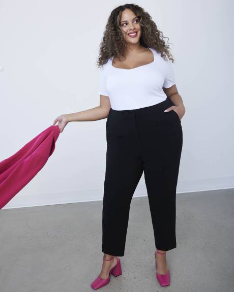 Short-Sleeve A-Line Knit Top