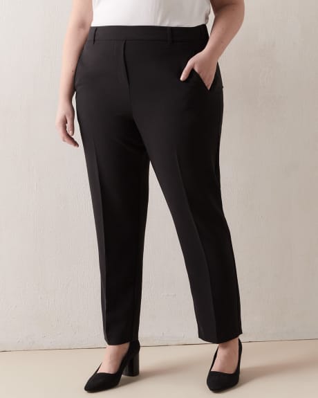 Solid Pull On Straight Leg Ankle Pant - Addition Elle