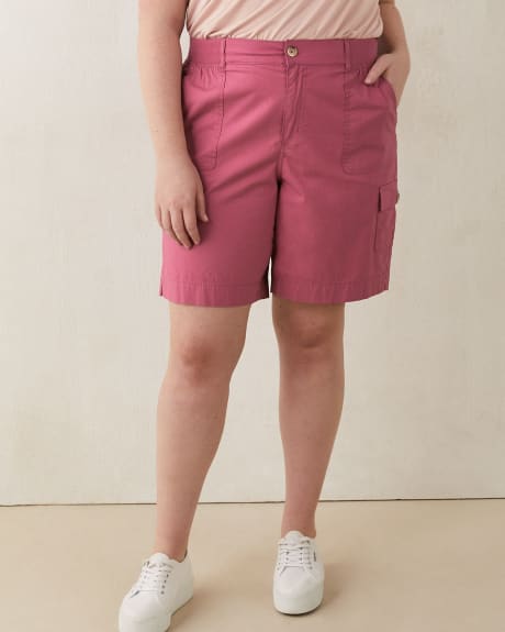 Creazrise 2019 New Shorts for Women high Waisted Casual Shorts Elastic Waist Front Pockets Plus Size 