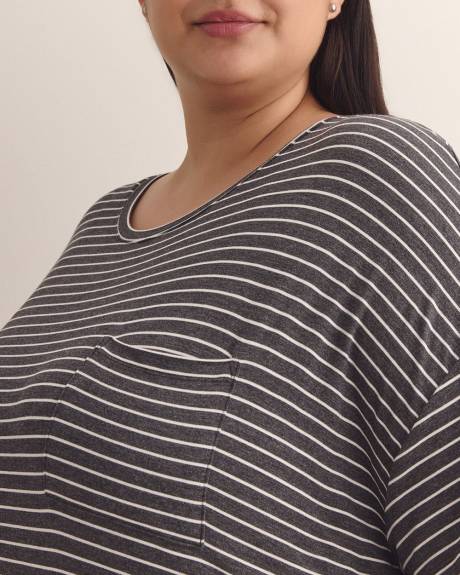 Grey Striped Short-Sleeve Sleepshirt - ti Voglio