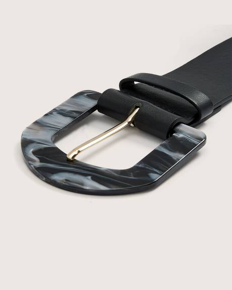 Ceinture de taille large avec boucle écaille de tortue