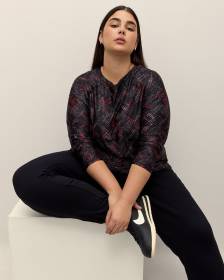 Printed Modern-Fit Long-Sleeve Crewneck T-Shirt - Active Zone