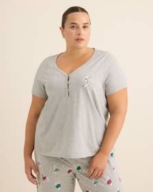 Grey Modern-Fit Short-Sleeve Pyjama T-Shirt - ti Voglio