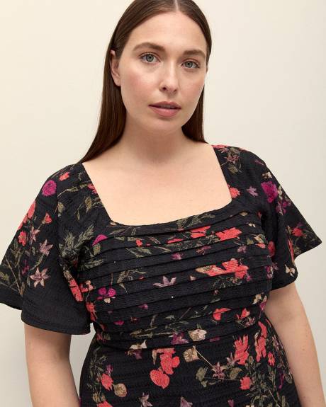 Knit Dress with Front Pleating - Addition Elle
