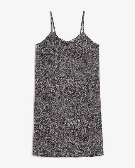 Zebra-Print Satin Nighty with Crisscross Strapping - Déesse Collection