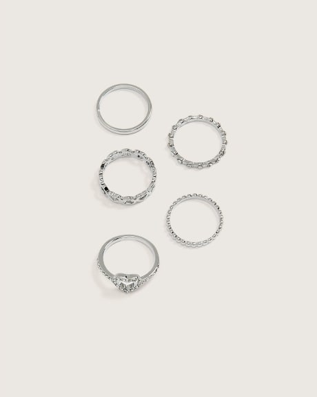 Assorted Valentine Rings, Set of 5