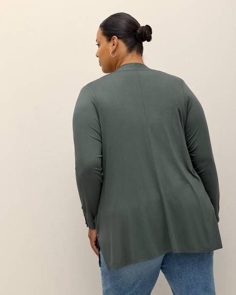 Cardigan ouvert à manches longues, tissu responsable