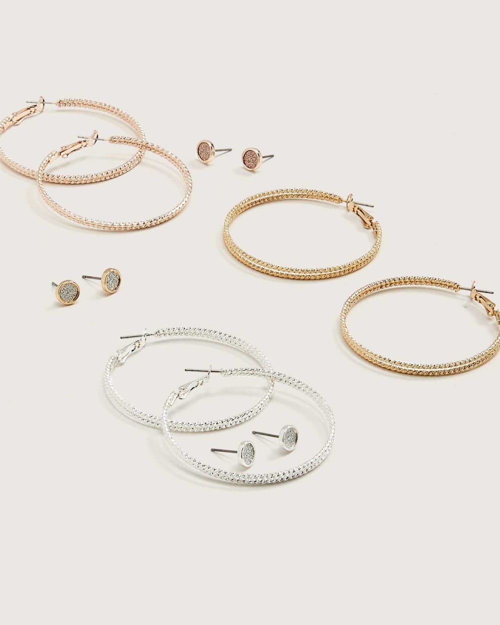 Studs and Hoop Earrings, Set of 6 In Every Story Penningtons