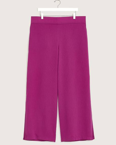 Pantalon uni à jambe évasée avec taille élastique - Addition Elle