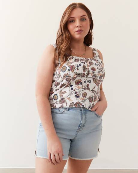 Sleeveless Knit Top with Shirring Penningtons