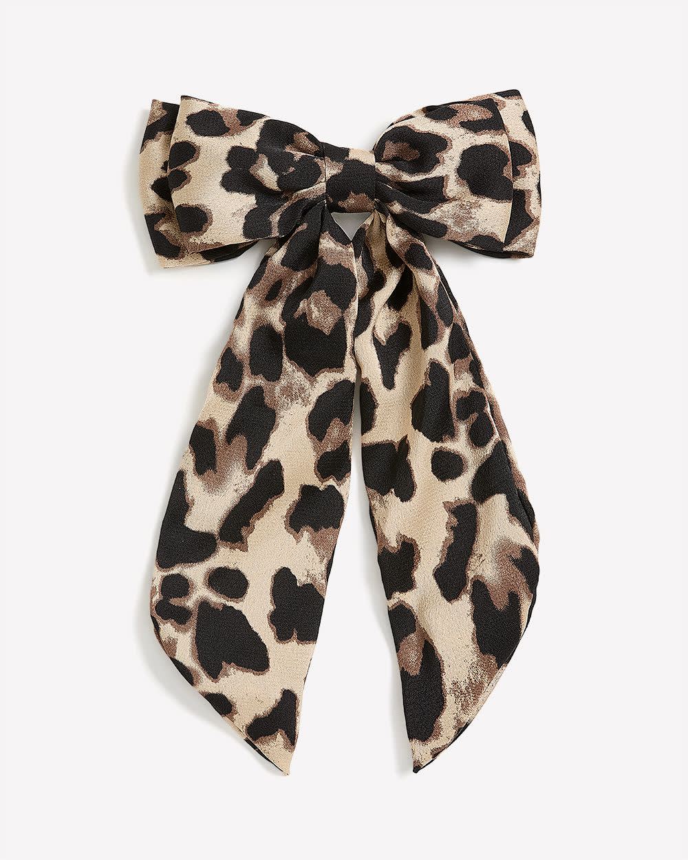Animal Print Bow Hair Barrette - Addition Elle