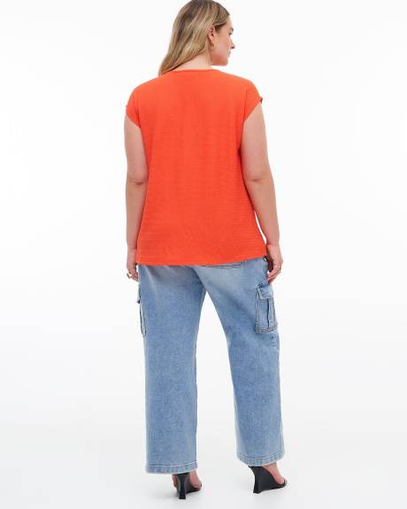 Knit Top with Crew Neck - Addition Elle