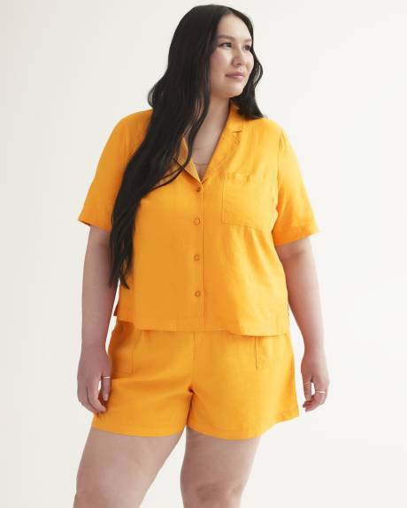 Linen Blend Buttoned-Down Shirt