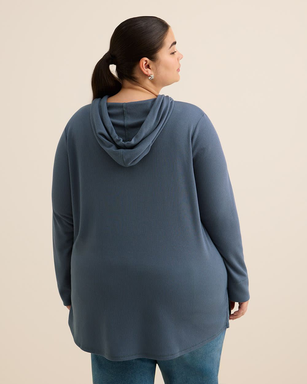 Long-Sleeve Waffle Knit Hoodie Long-Sleeve Waffle Knit Hoodie