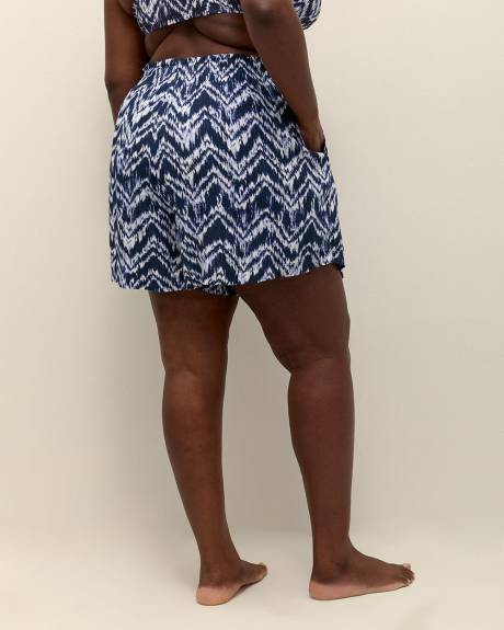 Herringbone-Print Cover-Up Short