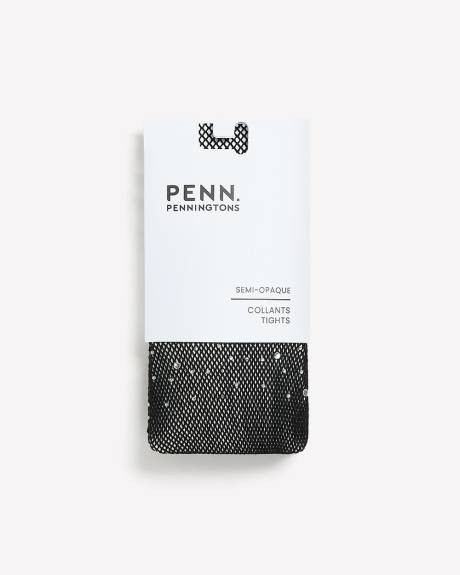 Black Rhinestone Fishnet Fashion Tights